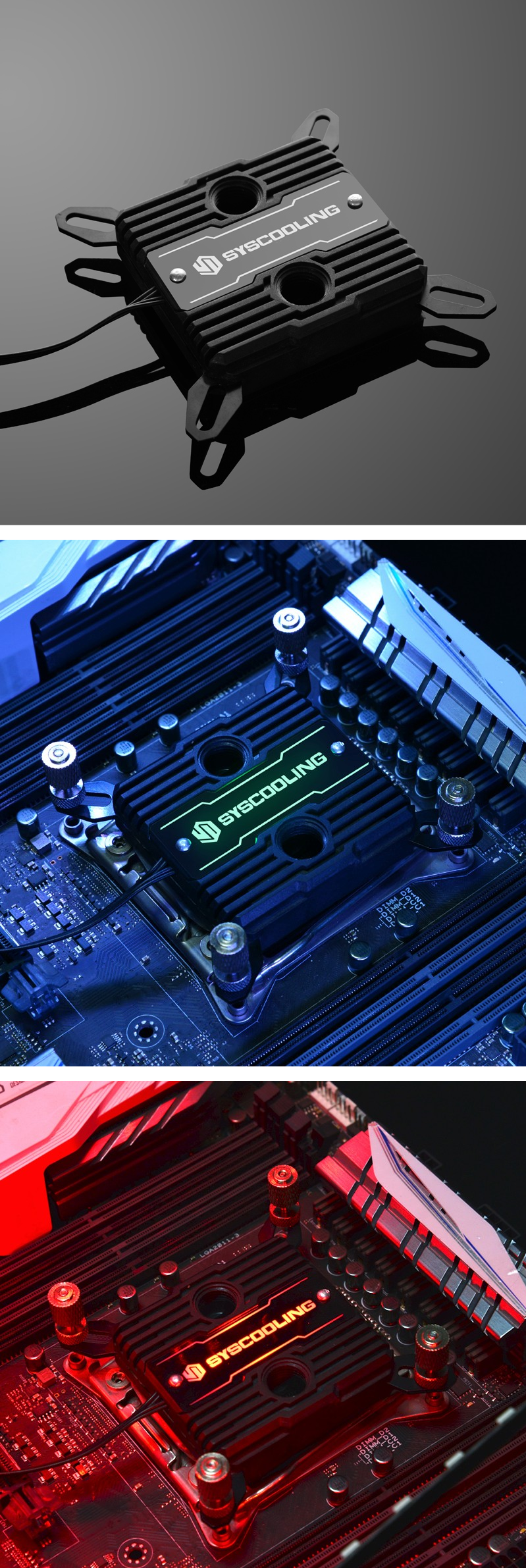 SYSCOOLING CPU Water Cooling Block C37 Colorful Light Water Cooler